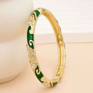 Green And Golden Mix Bangle