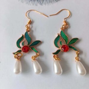 Green And Read Stone Earring